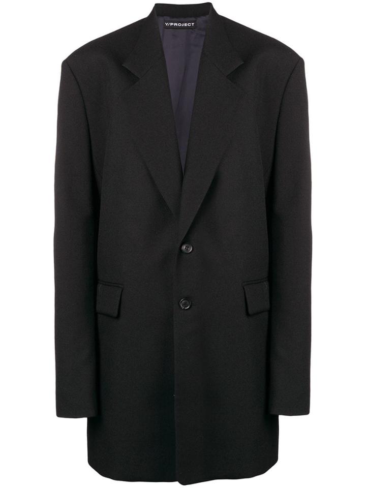 Y / Project Oversized Blazer Coat - Black