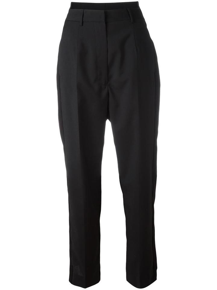 Mm6 Maison Margiela Tailored Cropped Trousers, Women's, Size: 40, Black, Viscose/virgin Wool