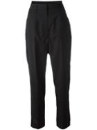 Mm6 Maison Margiela Tailored Cropped Trousers, Women's, Size: 40, Black, Viscose/virgin Wool