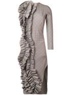 A.w.a.k.e. Ruched Gingham Check Dress - Brown