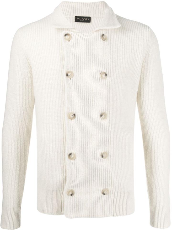 Dell'oglio Double-breasted Knit Cardigan - White