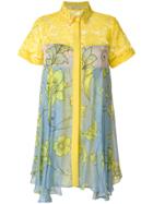 Miahatami Floral And Lace Shirt Dress - Blue