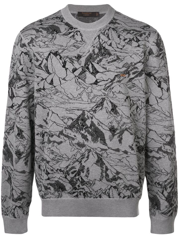 Ermenegildo Zegna Moutain Print Sweatshirt - Grey