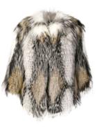 Yves Salomon Contrast Fur Jacket - White