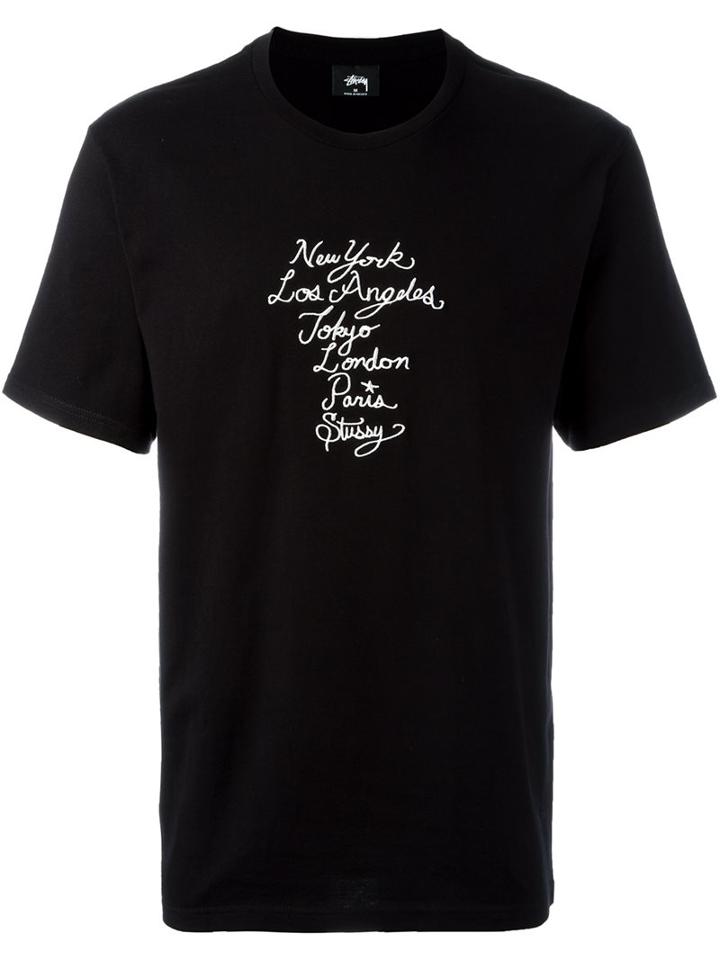 Stussy Cities T-shirt, Men's, Size: Small, Black, Cotton
