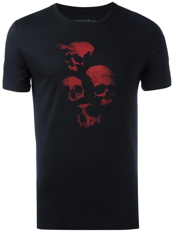 John Varvatos Printed T-shirt, Men's, Size: Large, Black, Cotton/modal