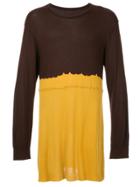 Comme Des Garçons Vintage Two-tone Knitted Top - Brown