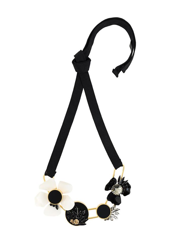 Marni Geometric Petal Necklace, Women's, Black