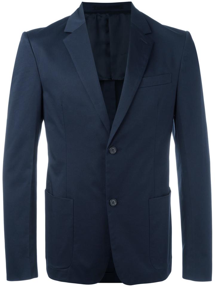 Prada Two-button Blazer, Men's, Size: 50, Blue, Cotton/spandex/elastane/viscose
