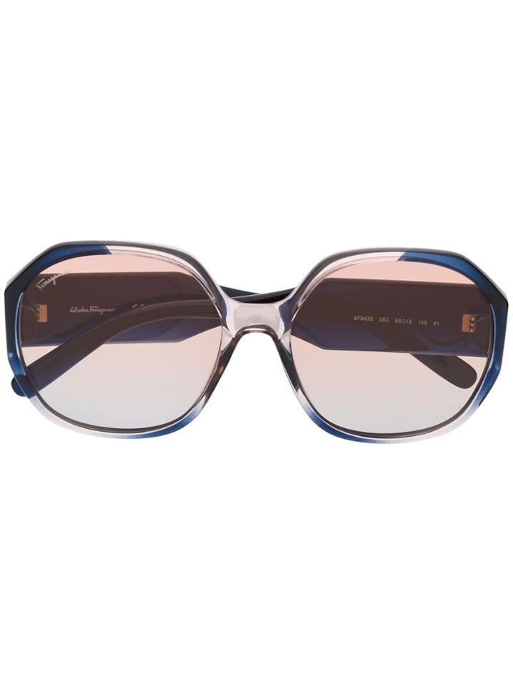 Salvatore Ferragamo Round Frame Sunglasses - Blue