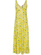 R13 Sleeveless Floral Print Long Slip Dress - Yellow & Orange