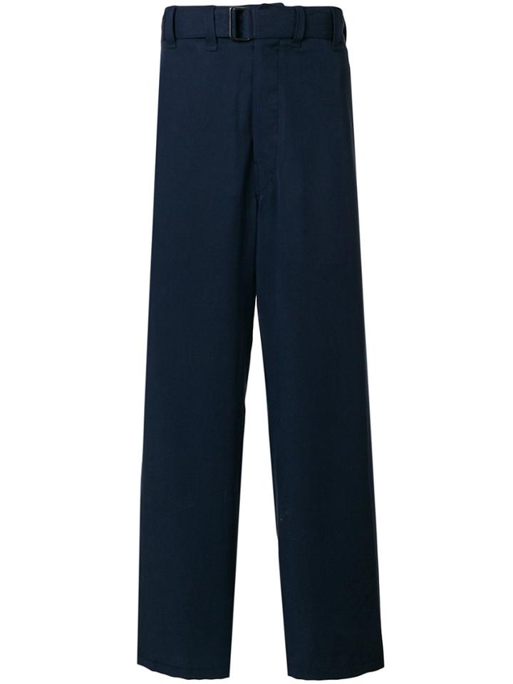 Lemaire High-waisted Belted Trousers - Blue
