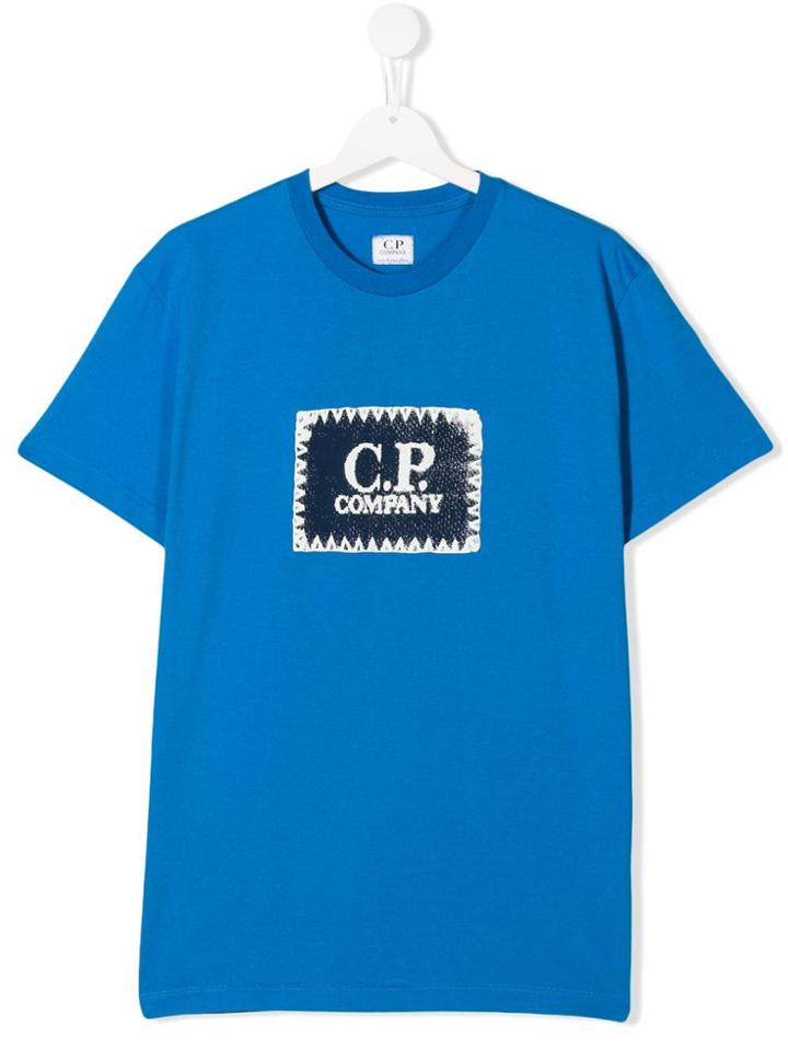 Cp Company Kids Contrast Logo T-shirt - Blue