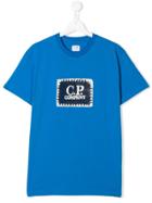 Cp Company Kids Contrast Logo T-shirt - Blue
