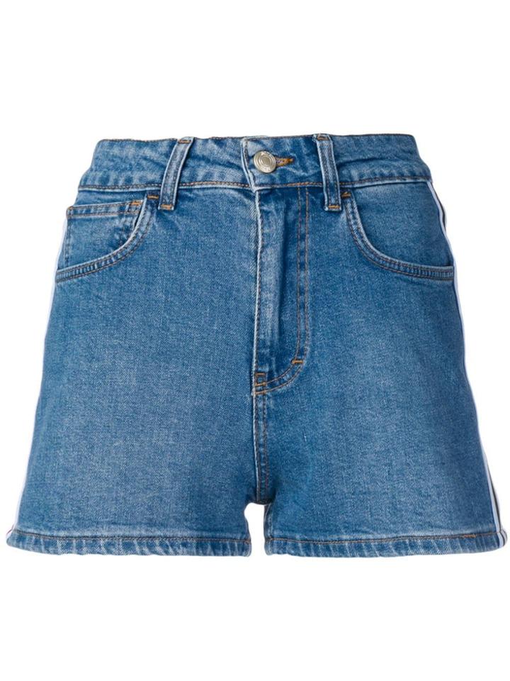 Gcds High Waisted Denim Shorts - Blue