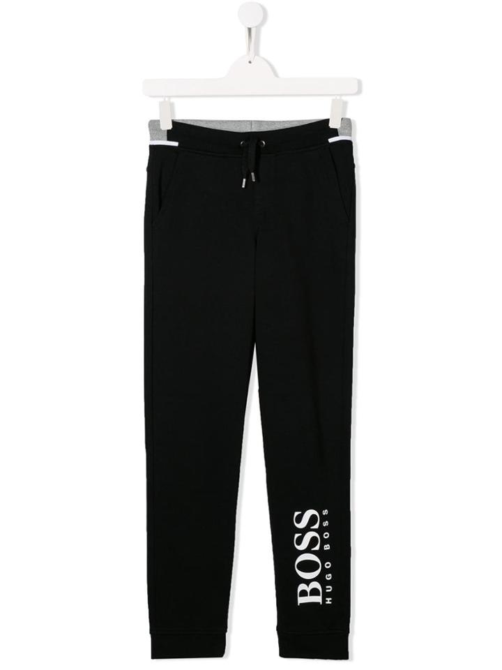Boss Kids Printed Logo Casual Trousers - Black