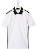Boss Kids Teen Side Stripe Polo Shirt - White
