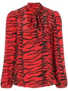 Rixo London Tiger Print Blouse - Red