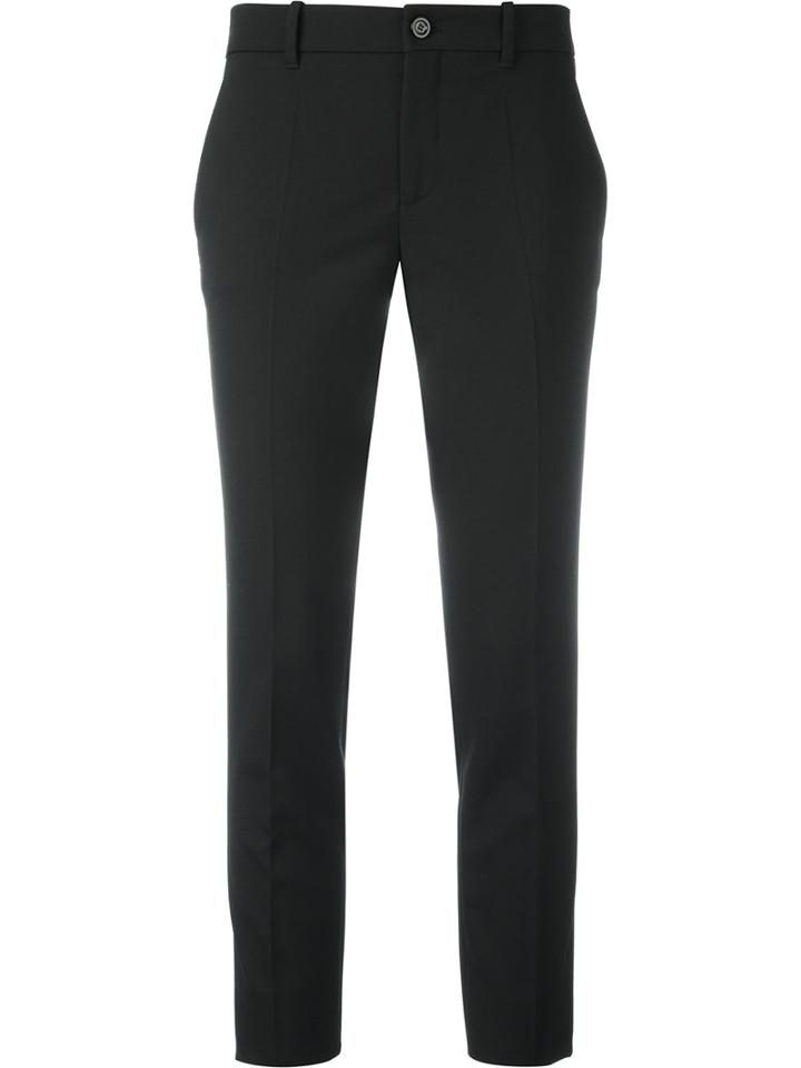 Gucci Straight-leg Trousers, Women's, Size: 38, Black, Silk/spandex/elastane/wool/viscose
