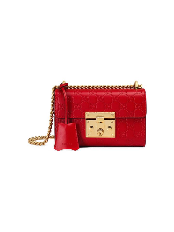 Gucci - Padlock Gucci Signature Shoulder Bag - Women - Leather/gold Tone Alloy/microfibre - One Size, Red, Leather/gold Tone Alloy/microfibre