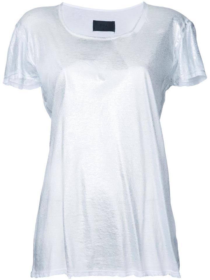 Rta - Slit Neck T-shirt - Women - Cotton/cashmere - S, Grey, Cotton/cashmere