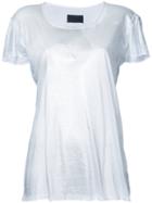Rta - Slit Neck T-shirt - Women - Cotton/cashmere - S, Grey, Cotton/cashmere