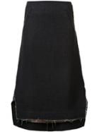 Song For The Mute A-line Midi Skirt, Women's, Size: 34, Black, Cotton/wool