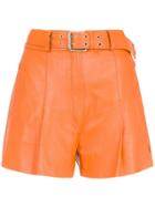 Nk Leather Shorts - Yellow & Orange