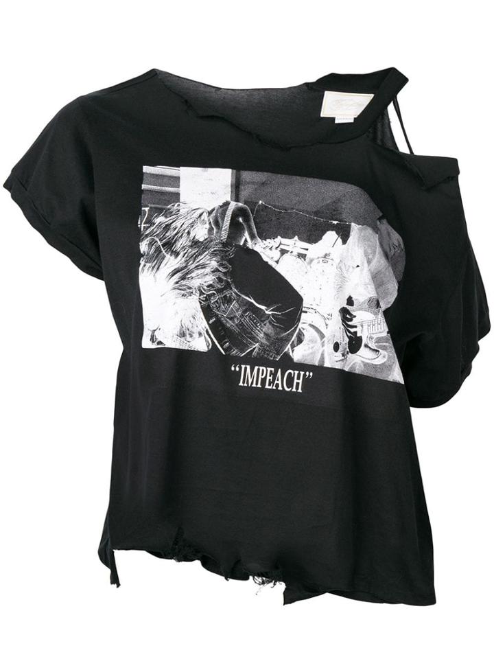 Redemption Print Distressed T-shirt - Black