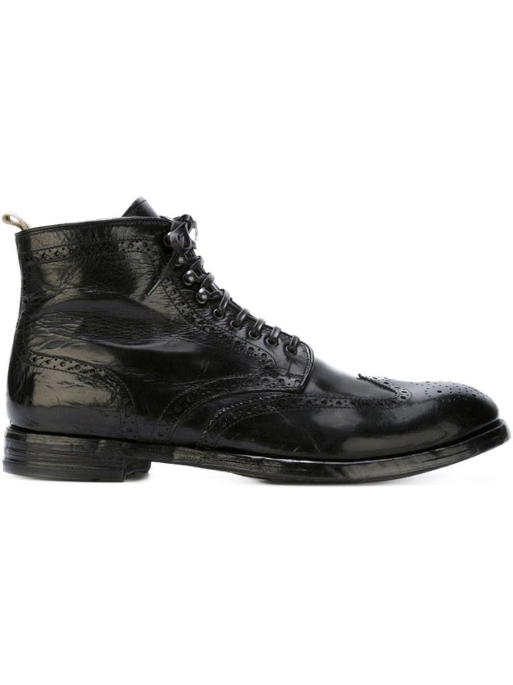 Officine Creative Brogue Boots - Black