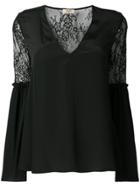 Liu Jo Lace Panel Blouse - Black