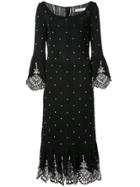Prabal Gurung Embroidered Hem Midi Dress - Black