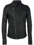 Stooges Biker Jacket - Men - Cotton/calf Leather/cupro - 46, Black, Cotton/calf Leather/cupro, Rick Owens