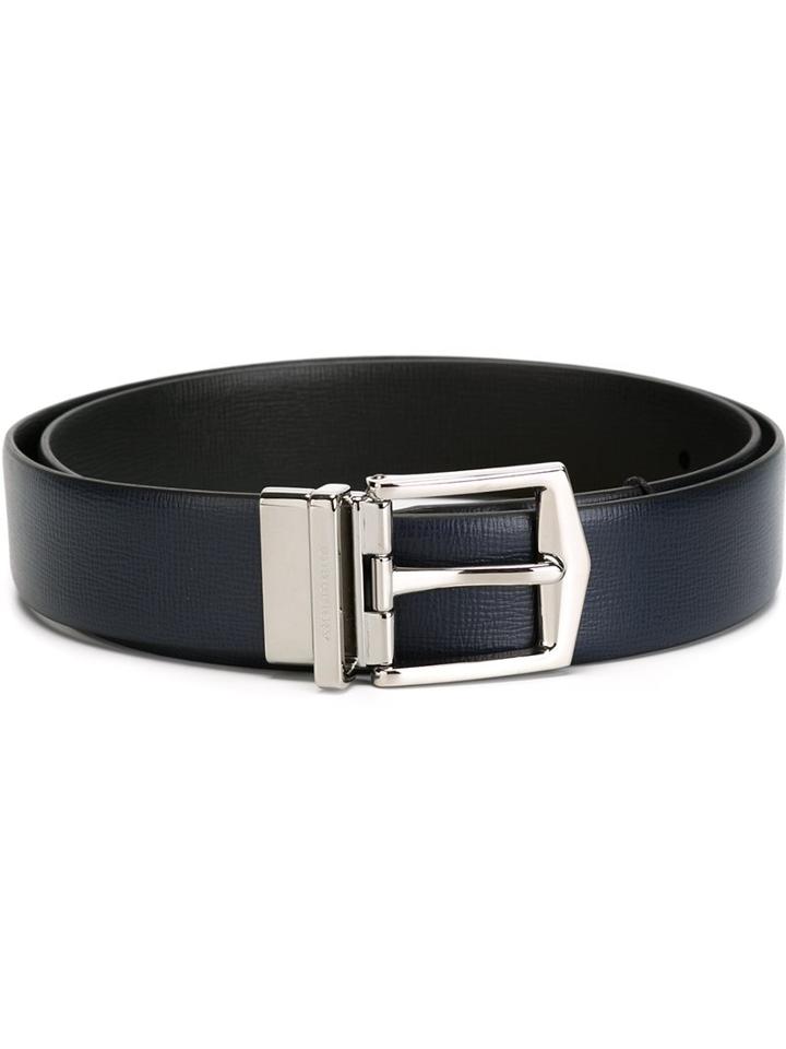 Burberry Classic Belt, Men's, Size: 90, Blue, Leather