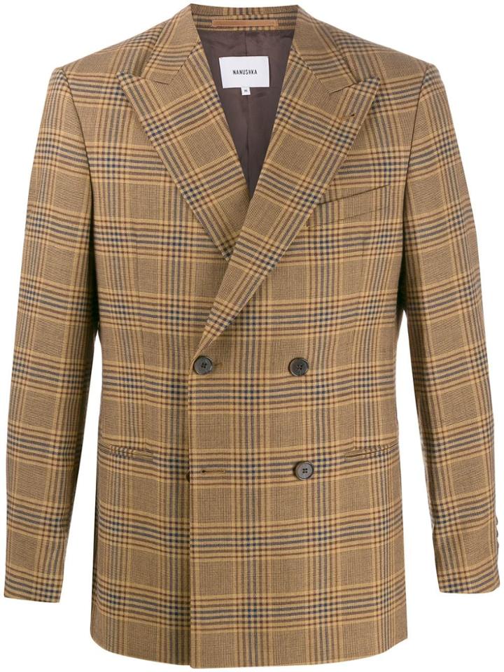 Nanushka Double Breasted Suit Jacket - Brown