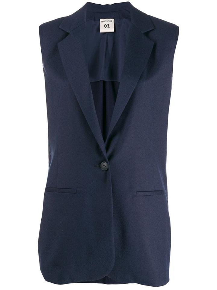 Semicouture Waistcoat Jacket - Blue
