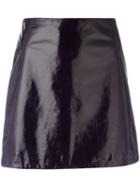 Nina Ricci Mini A-line Skirt, Size: 34, Pink/purple, Lamb Skin/silk