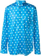Comme Des Garçons Homme Plus Silky Polka Dot Shirt - Blue