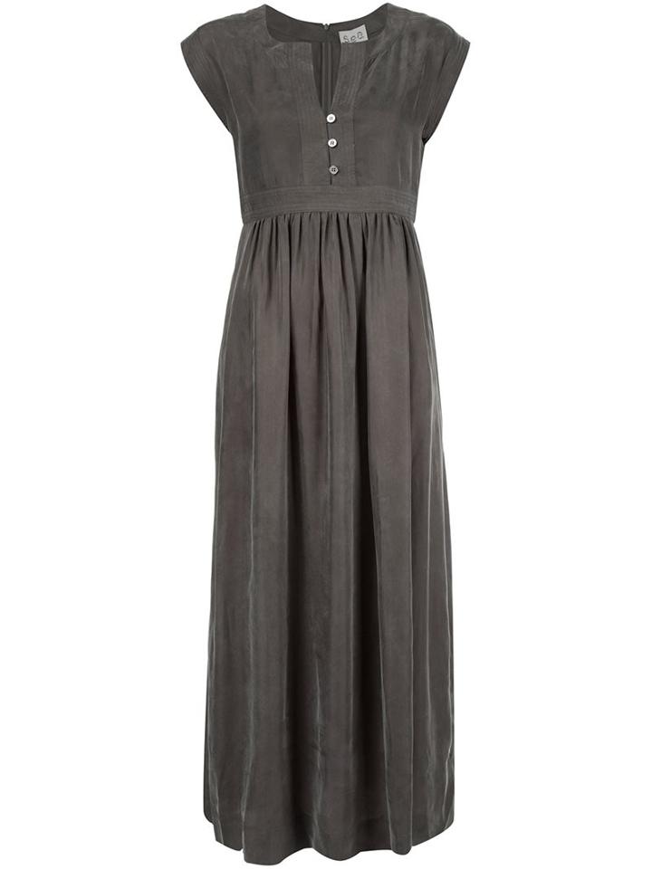 Sea Flared Midi Dress, Women's, Size: 0, Green, Cupro