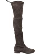 Stuart Weitzman Lowland Boots, Women's, Size: 36.5, Grey, Leather/rubber
