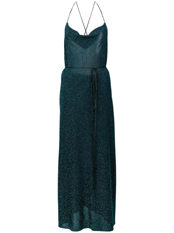 Juan Carlos Obando Glitter Back Tie Dress - Blue