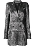 Isabel Marant Plissé Blazer Playsuit - Metallic