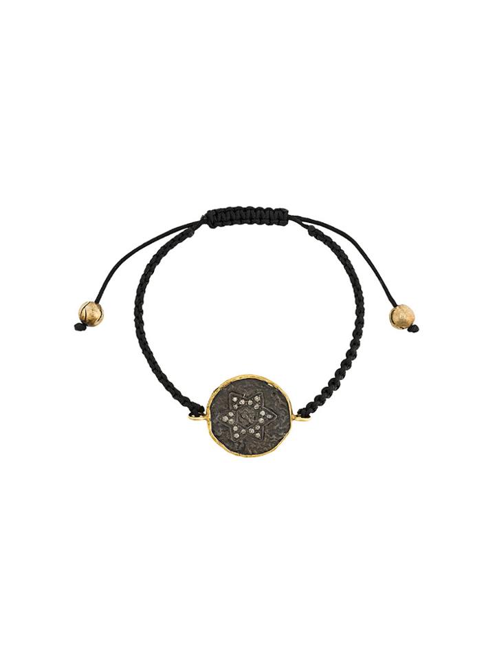Gemco Elephant Coin Pendant String Bracelet - Grey