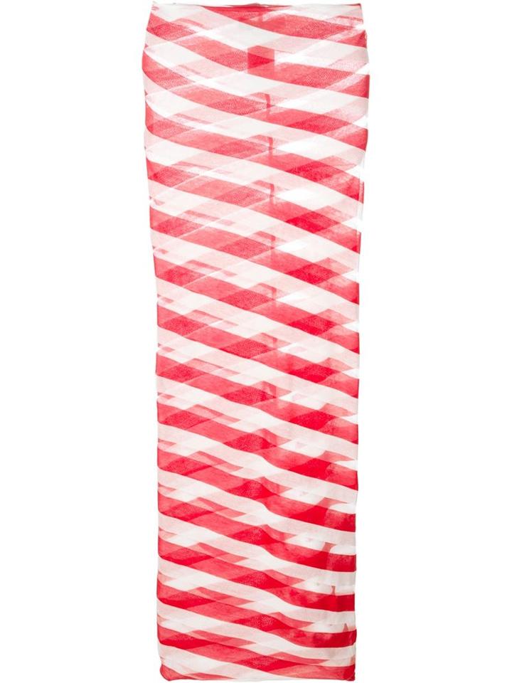Stella Mccartney 'chilli Transparent Checks' Midi Skirt