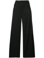 Love Moschino High-waisted Flared Trousers - Black