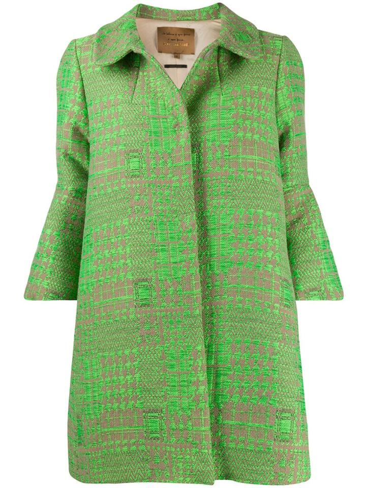 Alessia Santi Zigzag Print Coat - Green