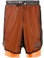 Adidas By Kolor Layered Fishnet Sports Shorts, Men's, Size: Large, Black