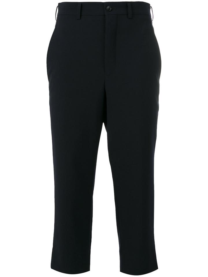 Comme Des Garçons - Cropped Trousers - Women - Cupro/wool - L, Black, Cupro/wool