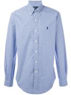 Polo Ralph Lauren Tattersall Pattern Button-down Shirt, Men's, Size: Large, Blue, Cotton