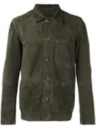 Closed Patch Pocket Jacket, Men's, Size: Medium, Green, Lamb Skin